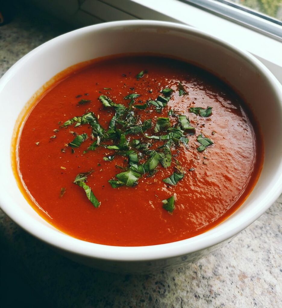 Blutrote Tomatensuppe