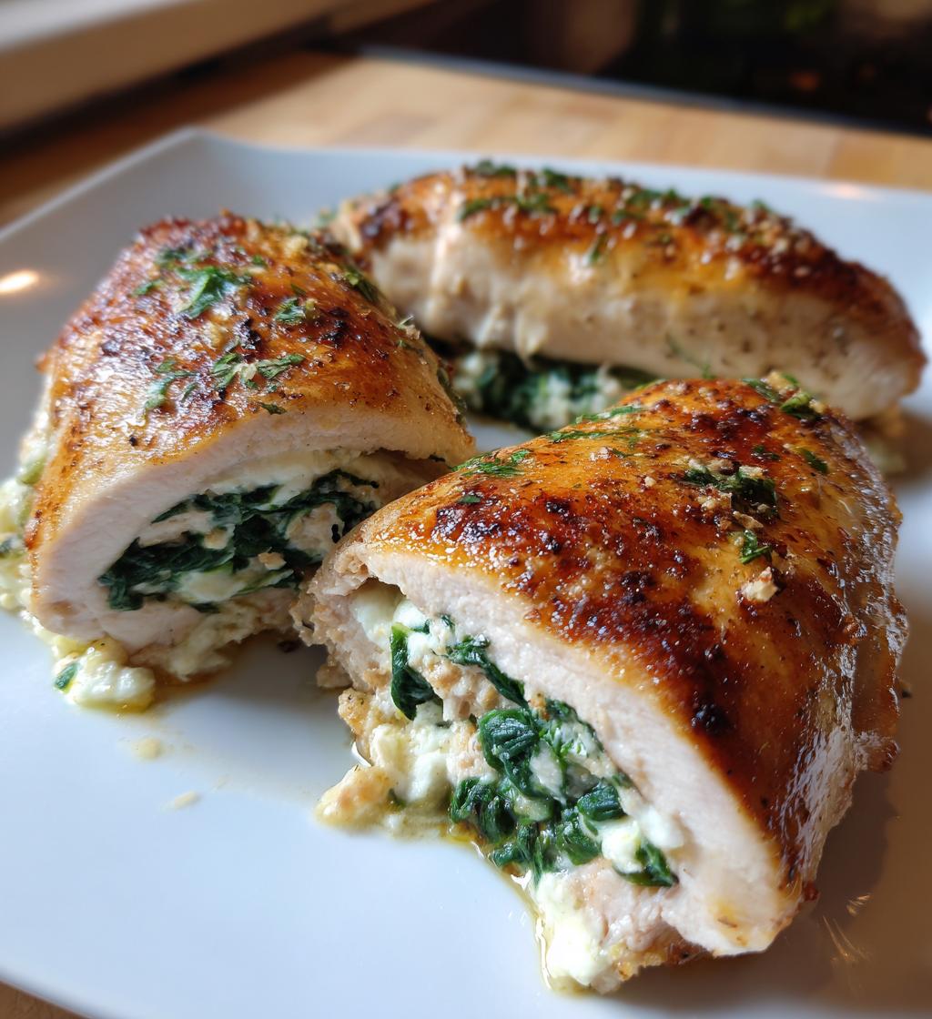 Hähnchenroulade mit Spinat
