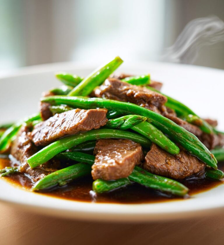 Rindfleisch mit grünen Bohnen