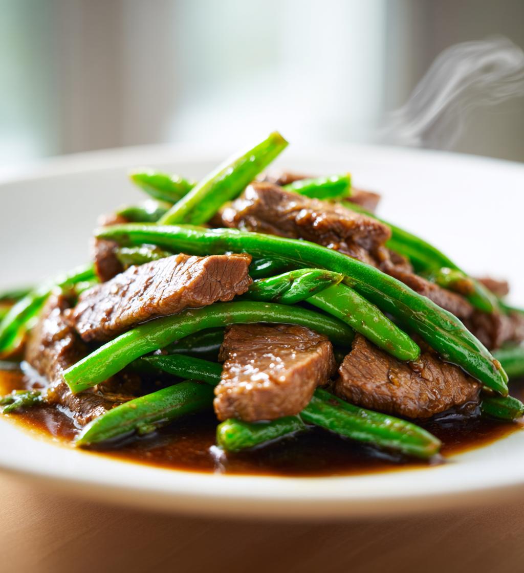 Rindfleisch mit grünen Bohnen