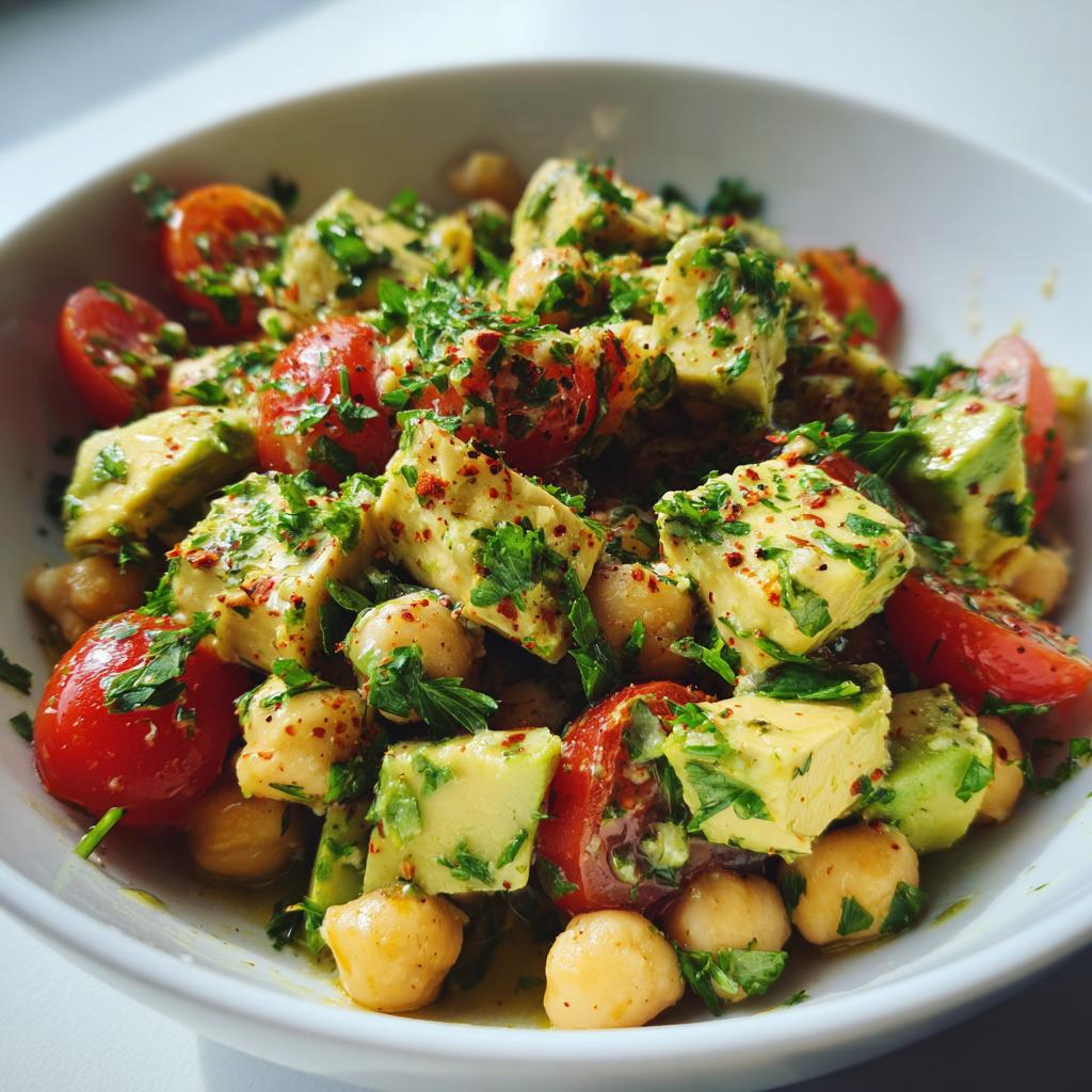 Avocado Salat mit Kichererbsen