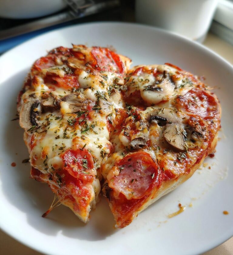 Herzförmige Pizza