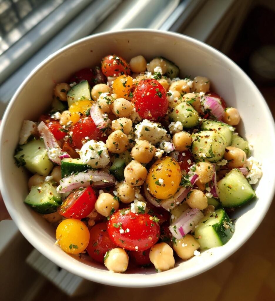 Kichererbsensalat mit Feta