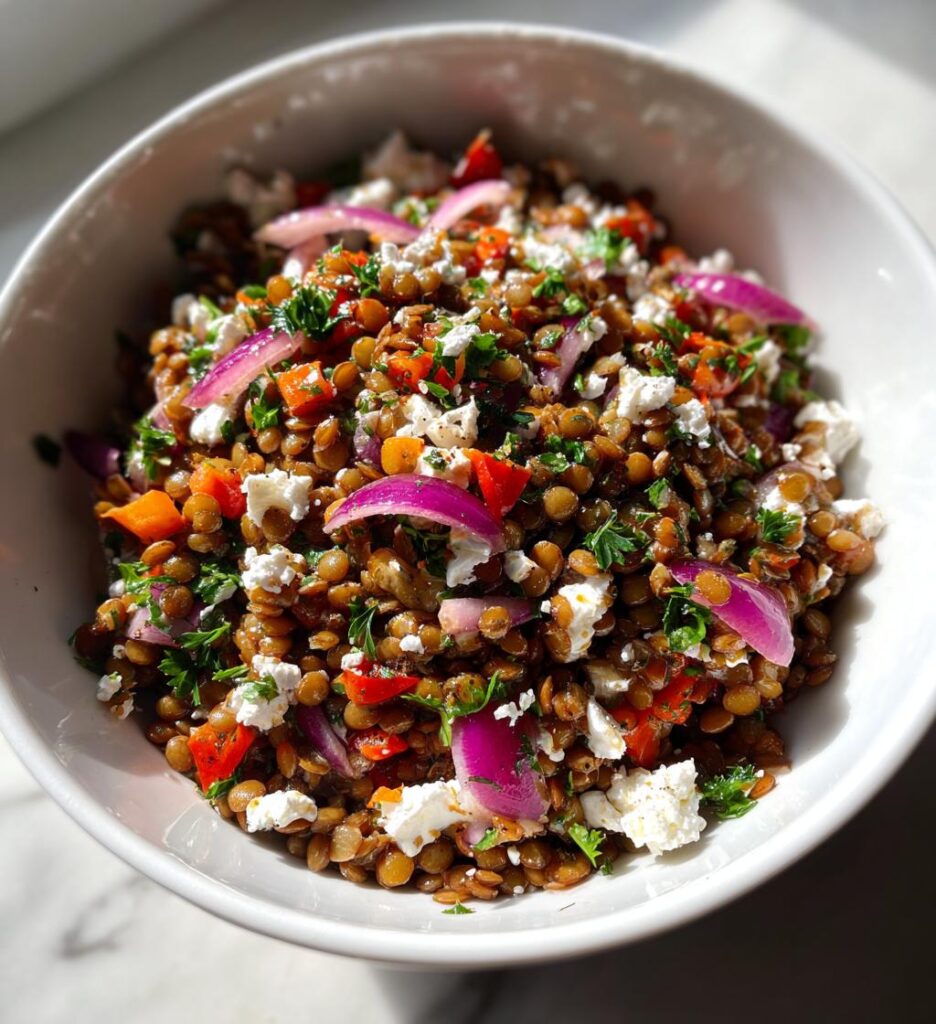 Linsensalat mit Feta