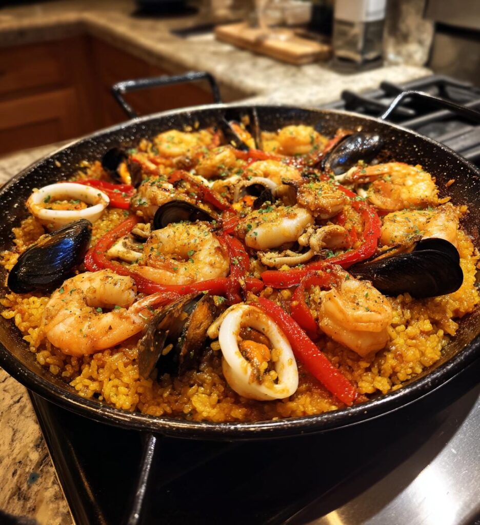 Paella mit Meeresfrüchten