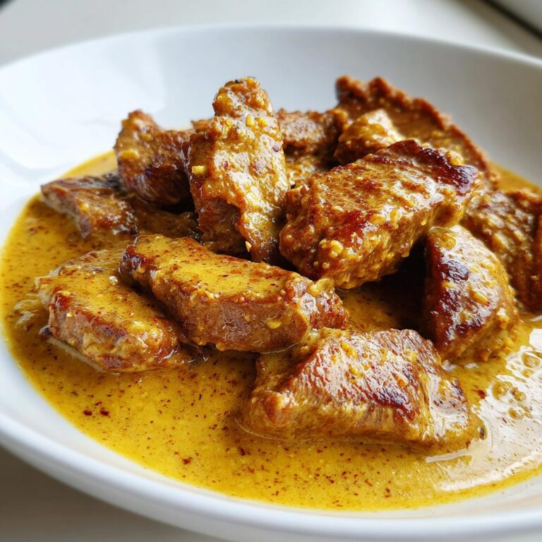 Rindergeschnetzeltes in Senfsauce