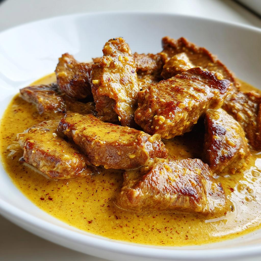 Rindergeschnetzeltes in Senfsauce