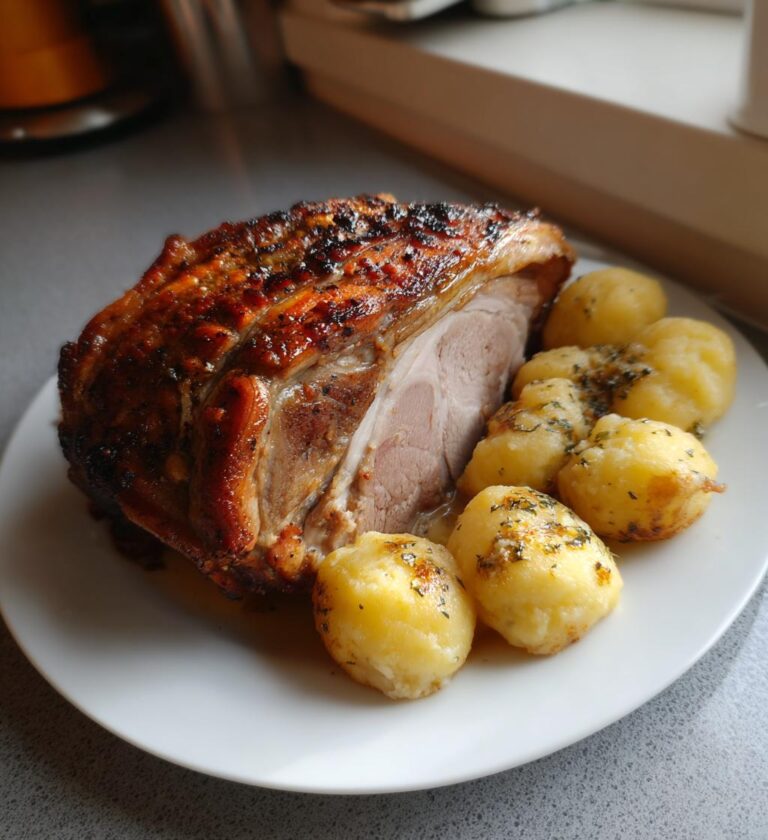 Bayerischer Schweinebraten mit Knödel
