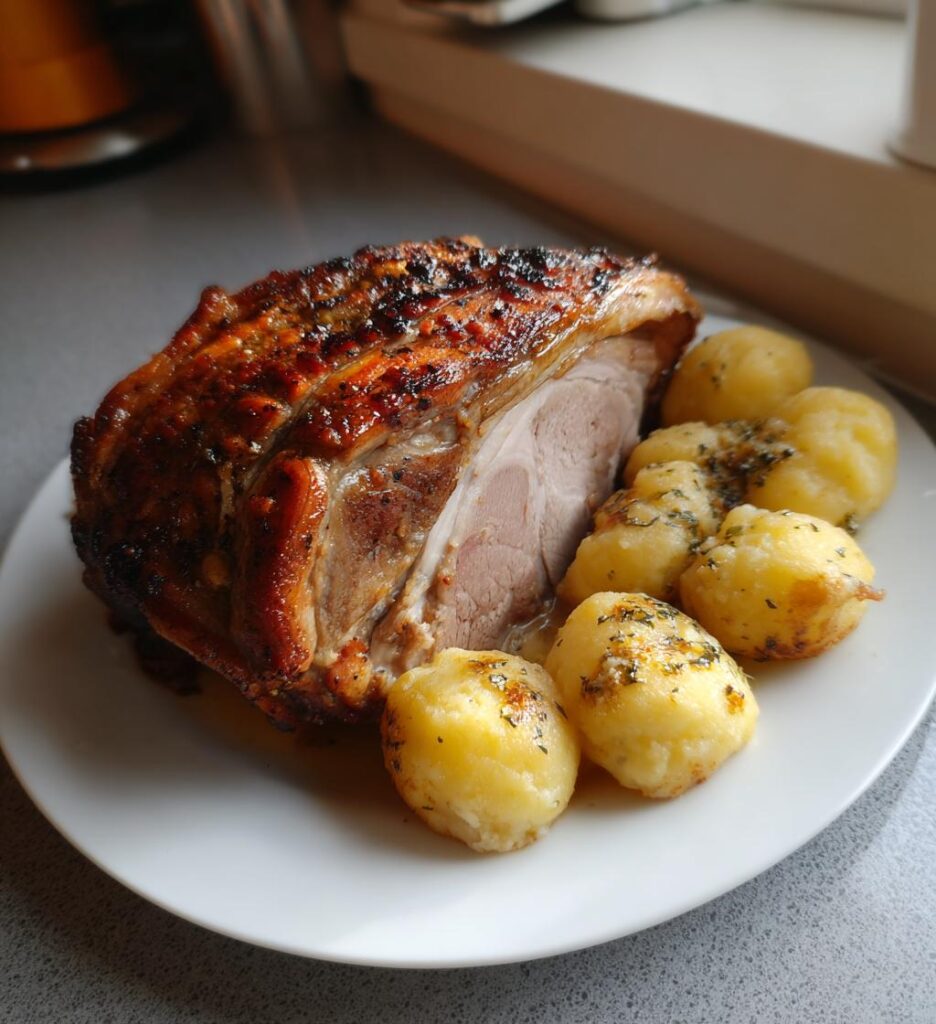 Bayerischer Schweinebraten mit Knödel