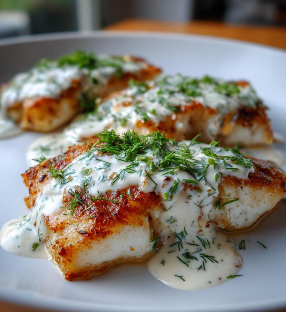 Fischfilet mit Senf-Dill Sauce