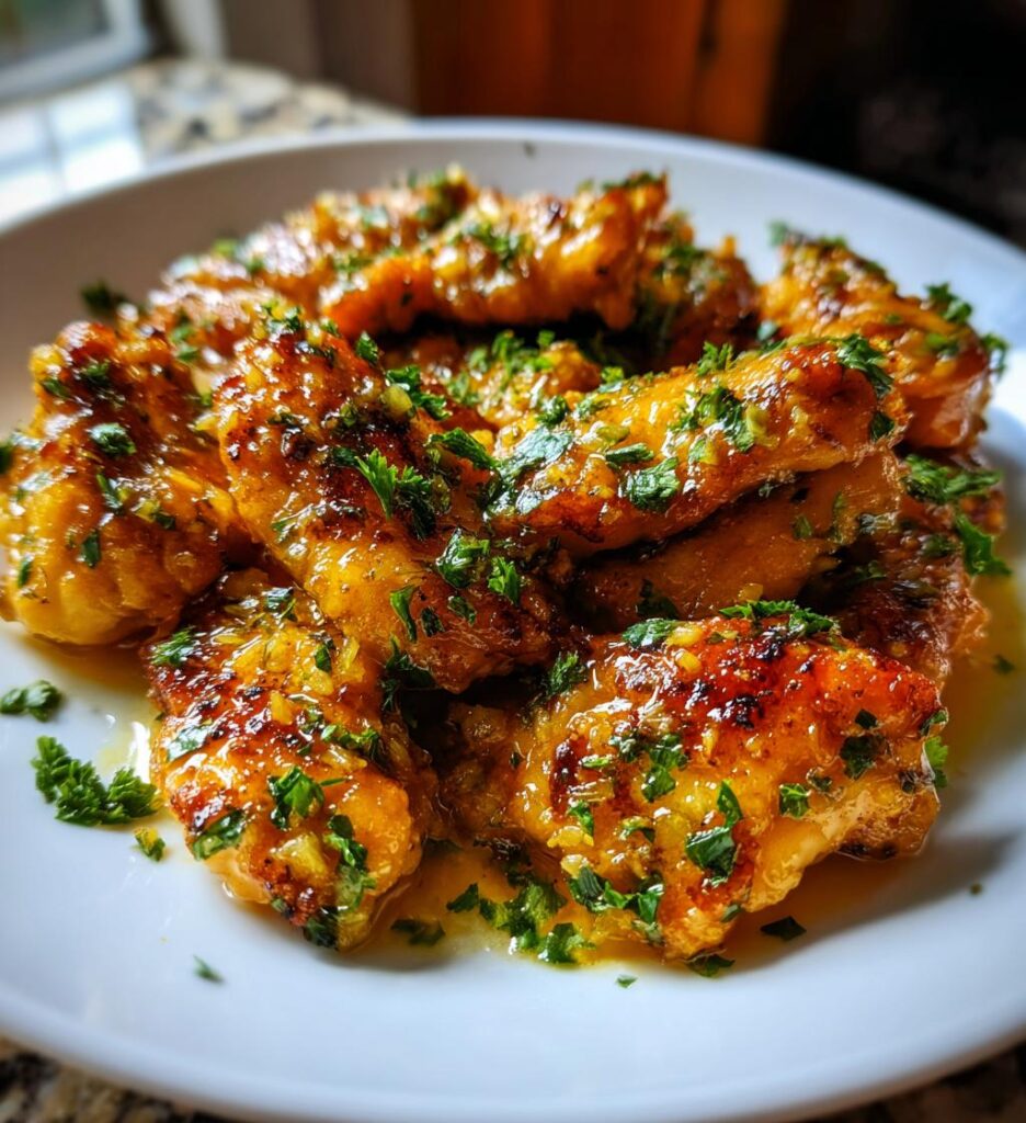 Hähnchen in Knoblauch Zitronen Sauce