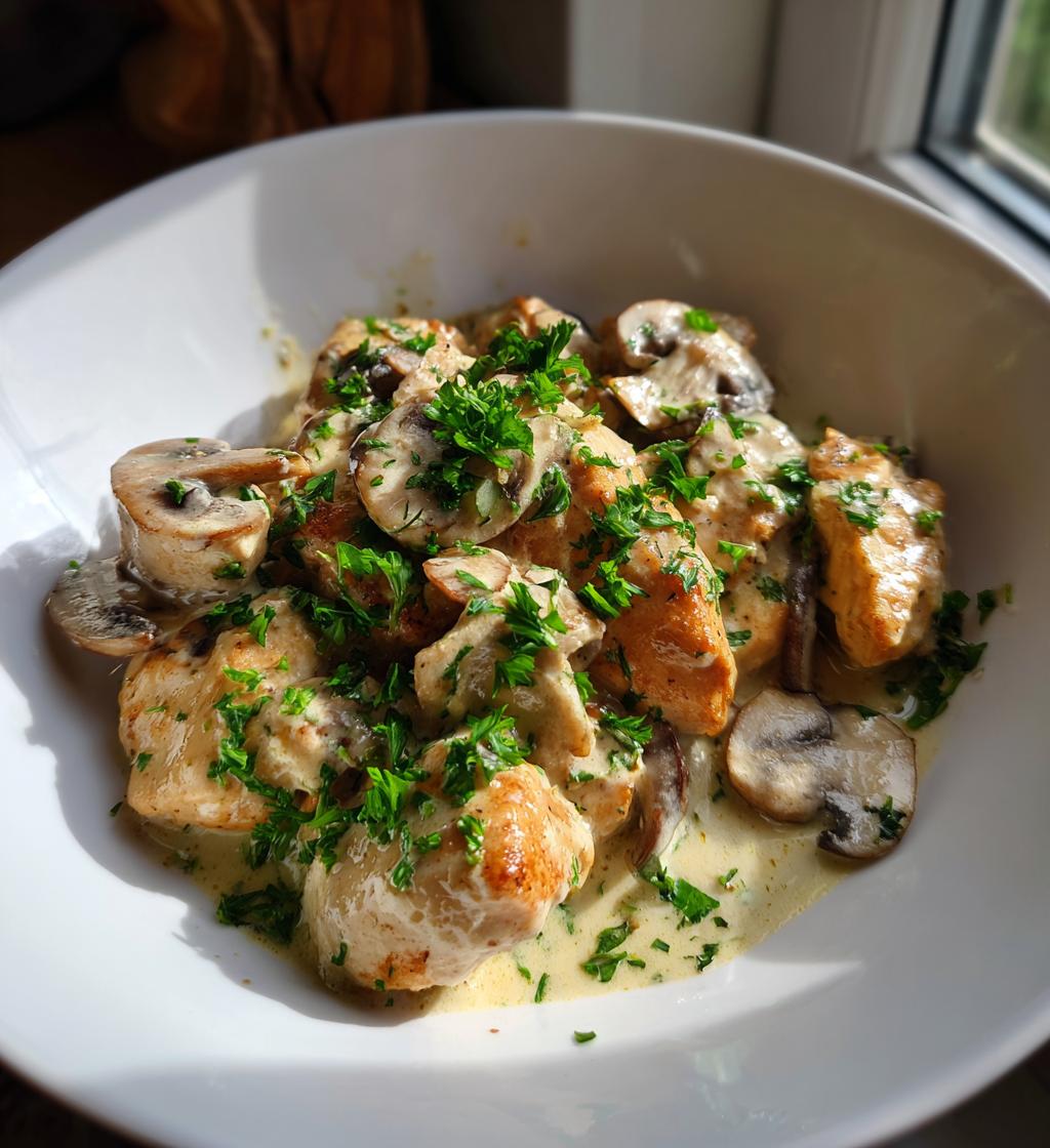 Hähnchen mit Pilzen