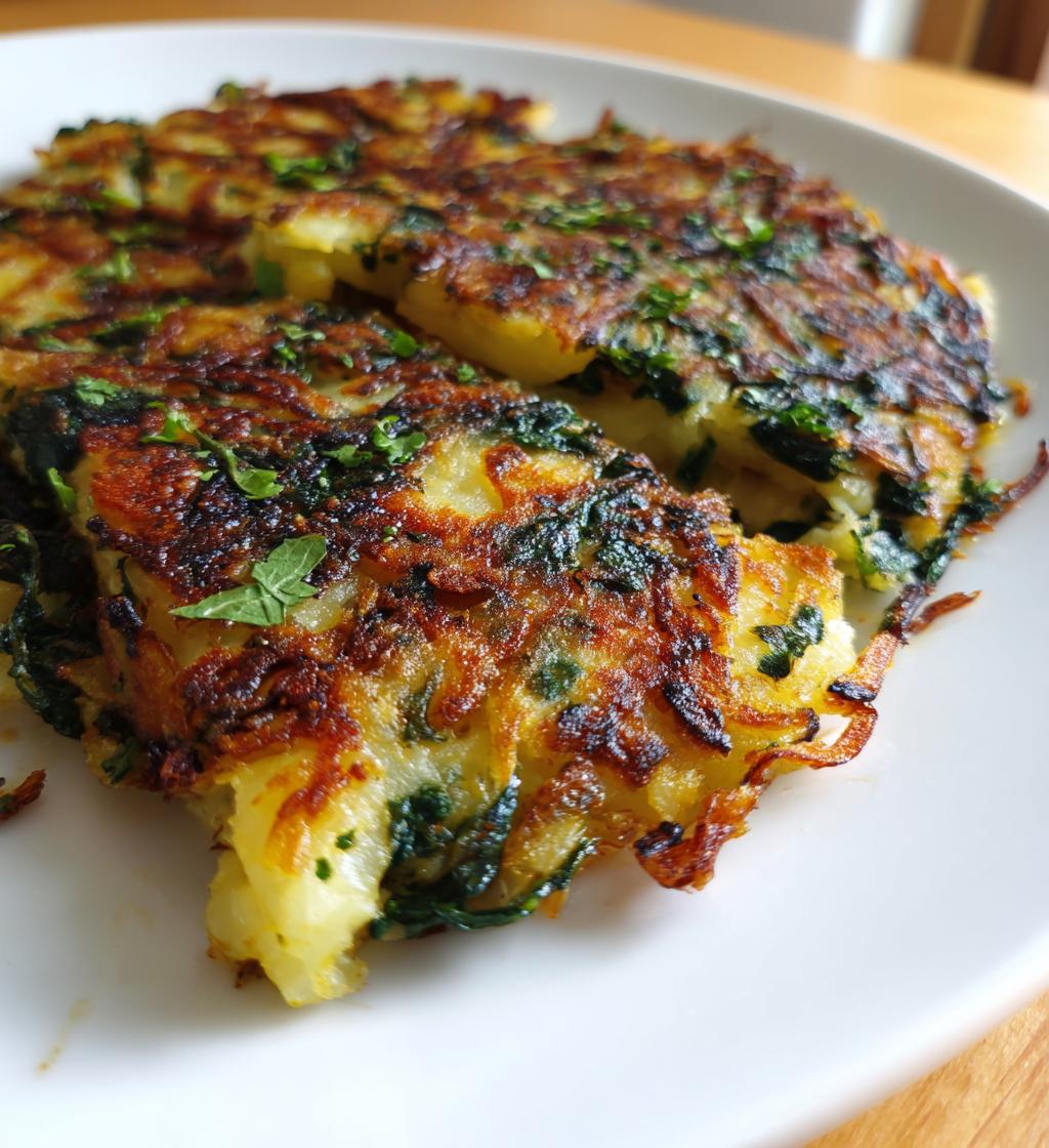 Kartoffel Rösti mit Spinat