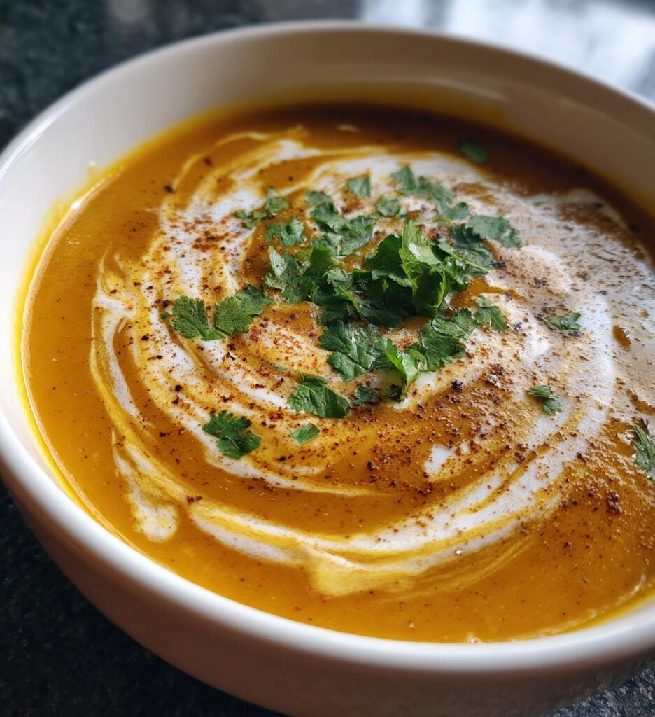 Kürbis Suppe mit Gewürzen