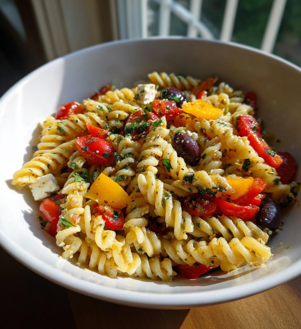 Mediterraner Nudelsalat