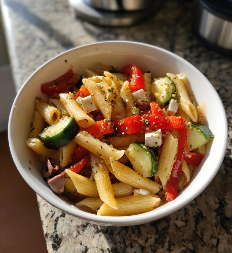 Mediterraner Nudelsalat