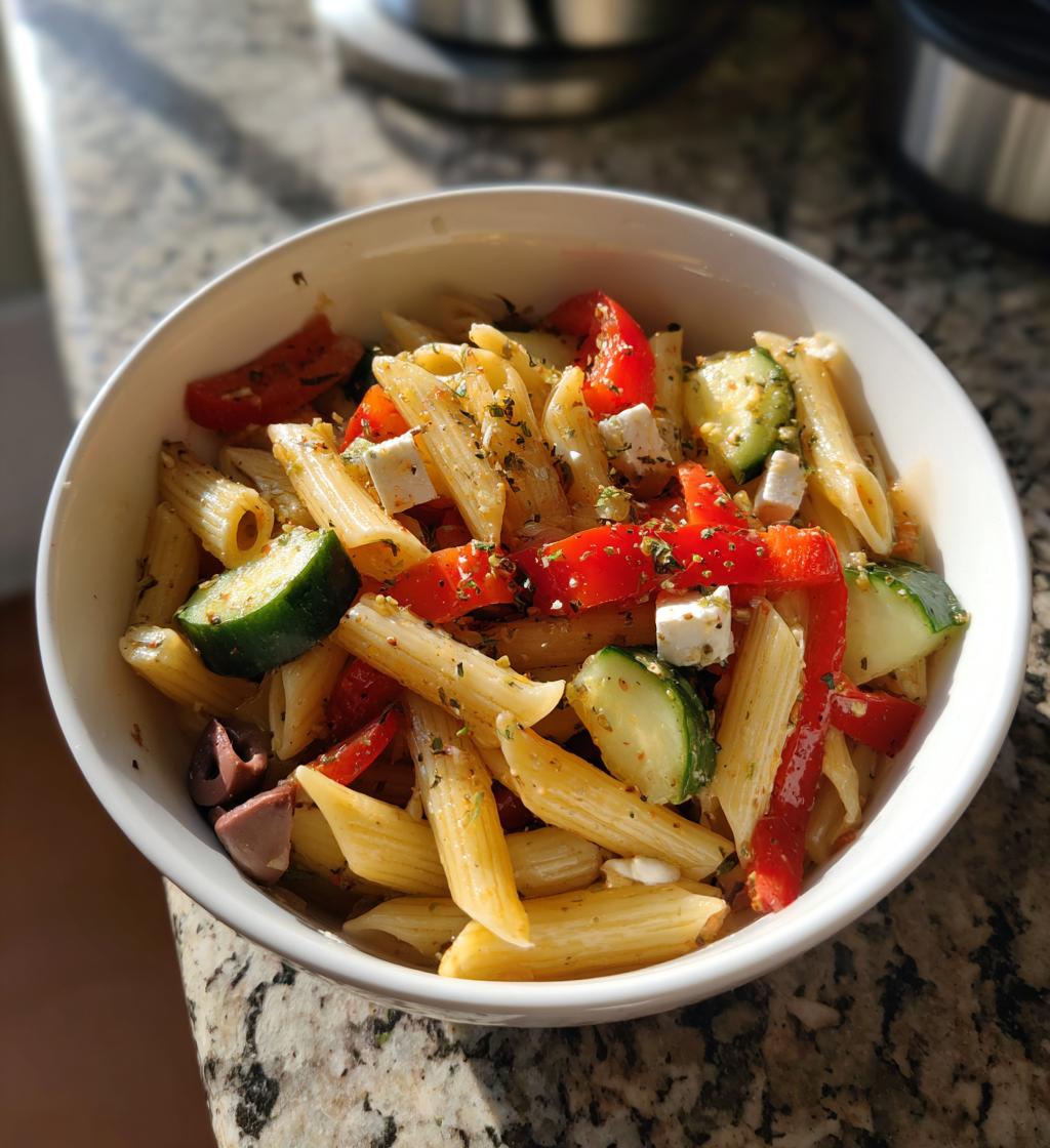 Mediterraner Nudelsalat