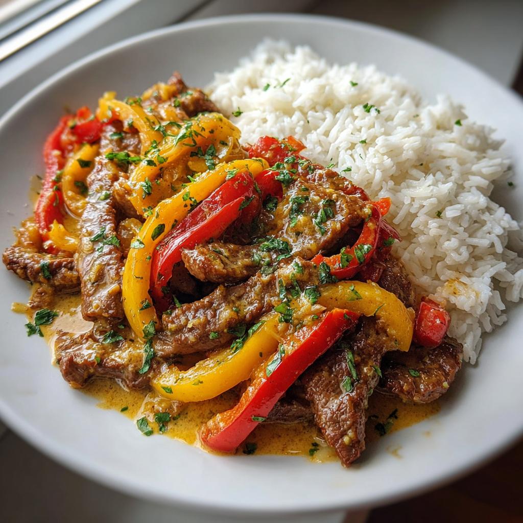 Rindergeschnetzeltes mit Paprika
