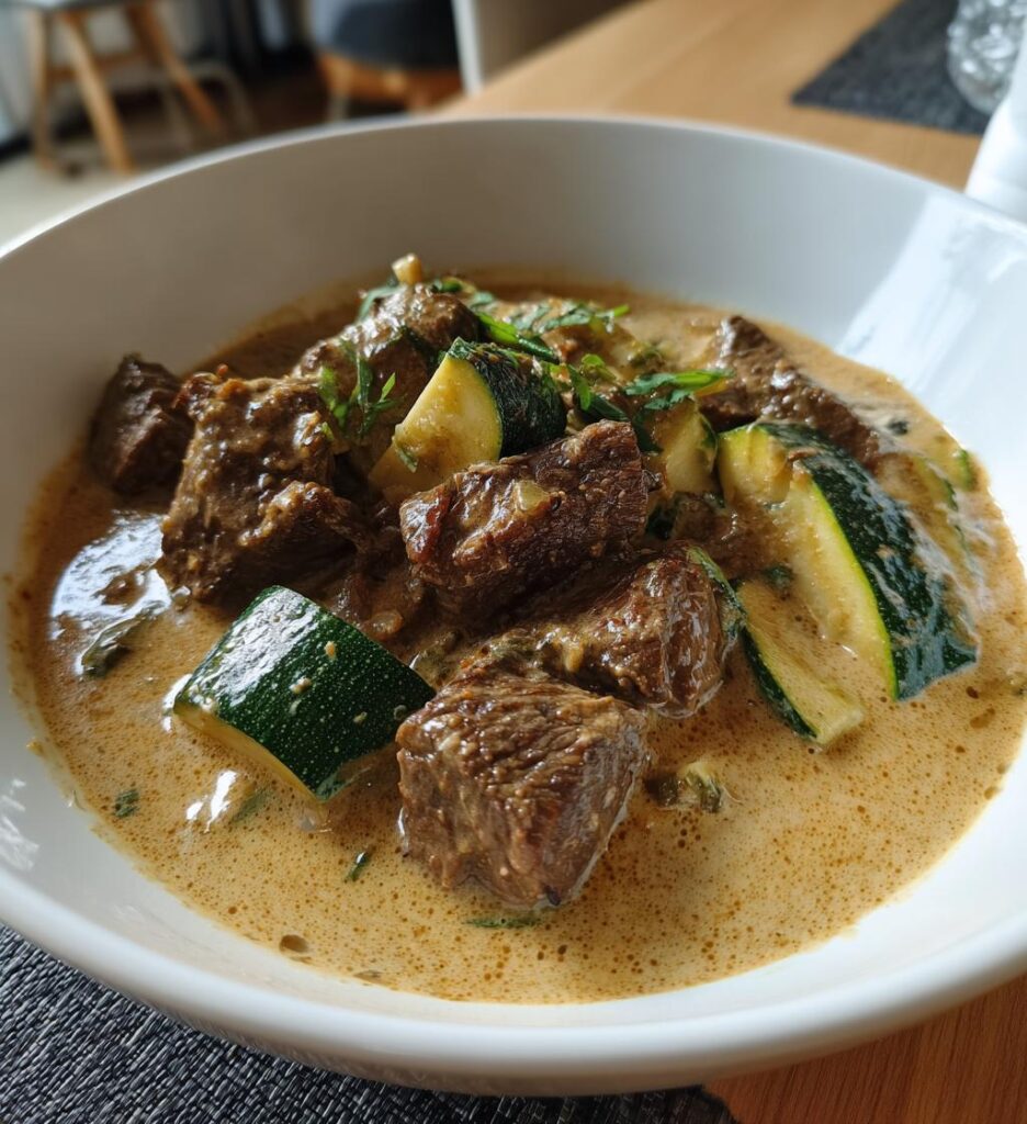 Rindergeschnetzeltes mit Zucchini