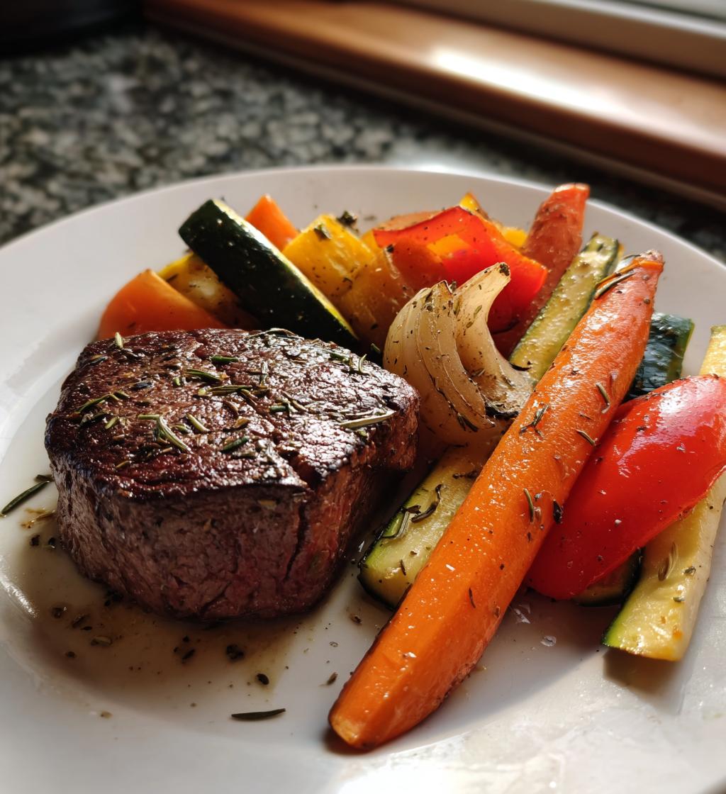 Rindersteak mit Ofengemüse