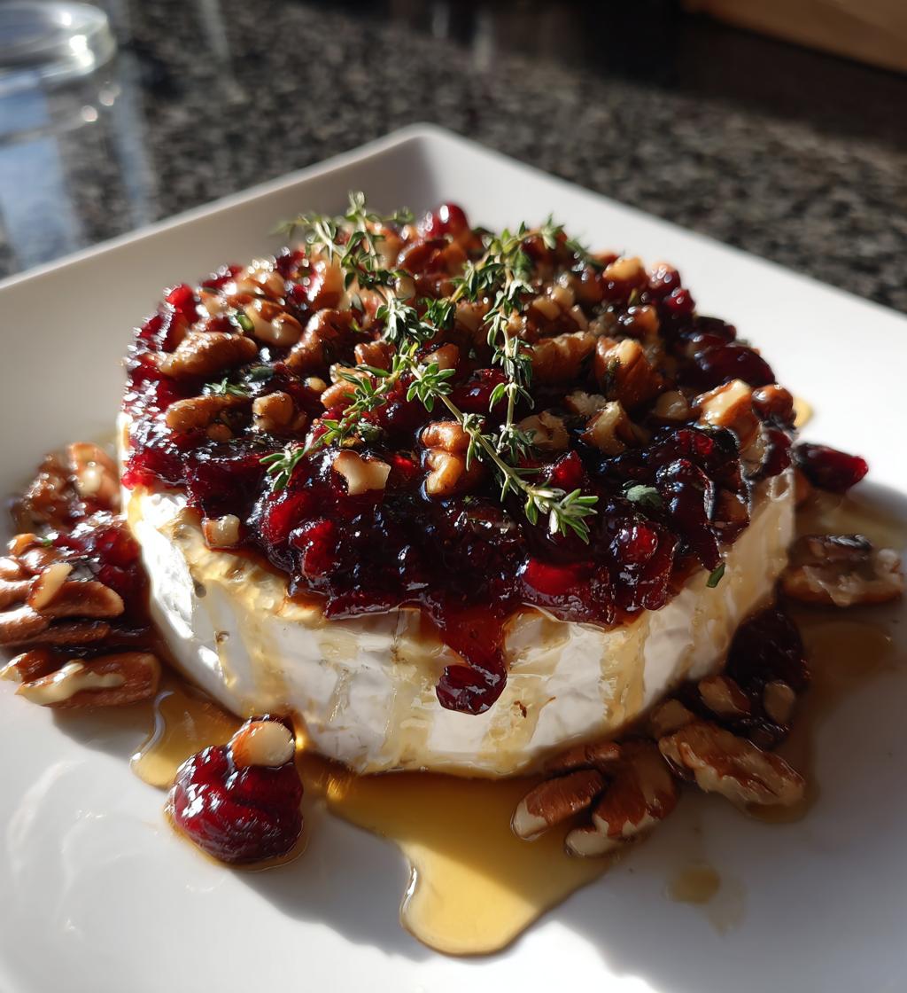 baked brie with cranberries and pecans