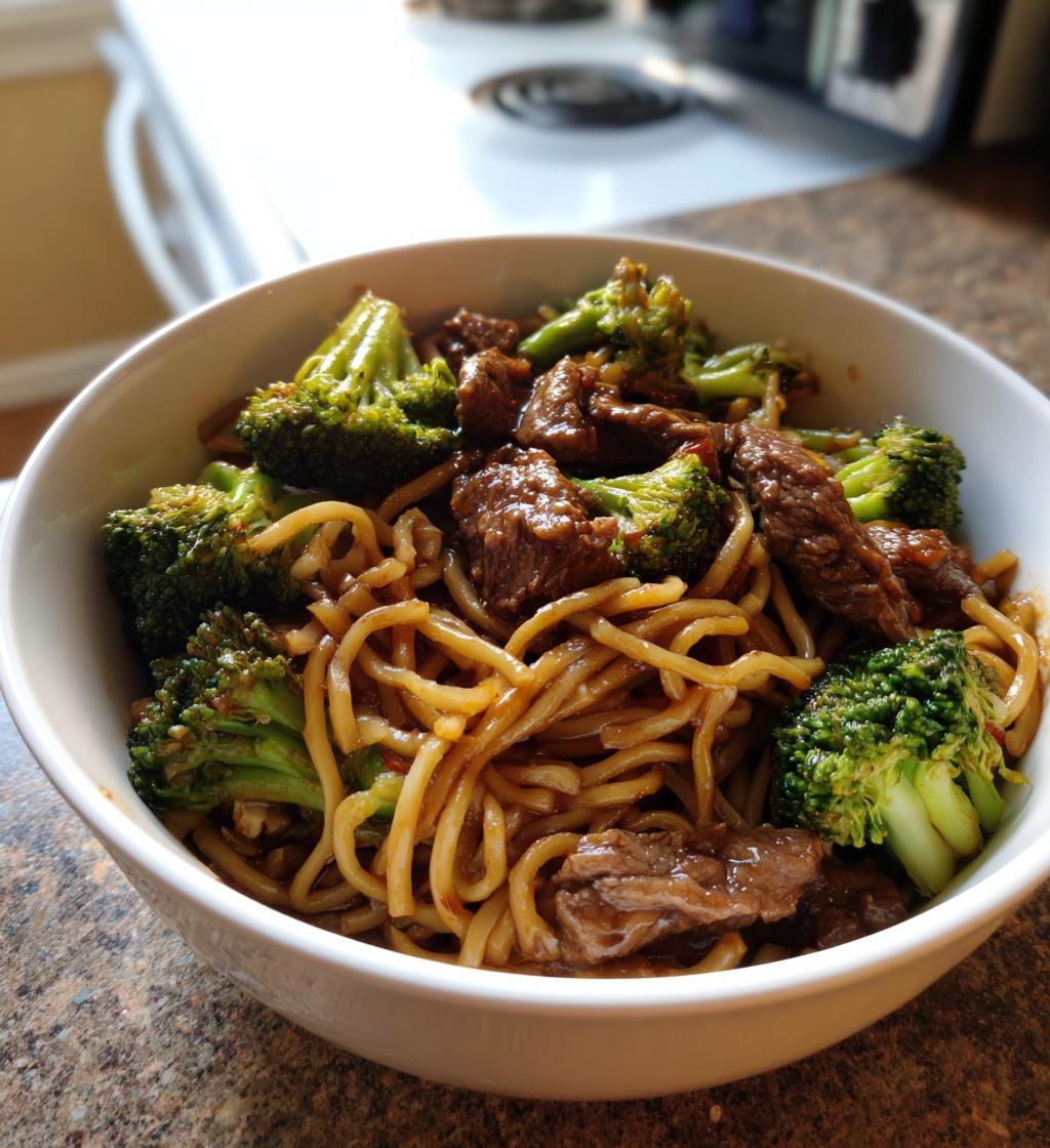 beef and broccoli lomein