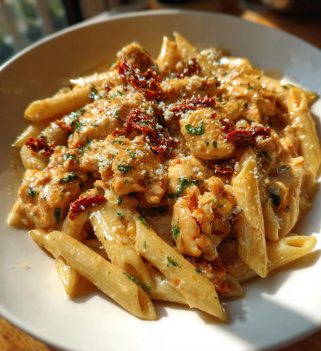 creamy chicken pasta with sun dried tomatoes