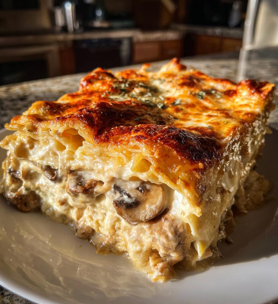 creamy mushroom lasagna meatless