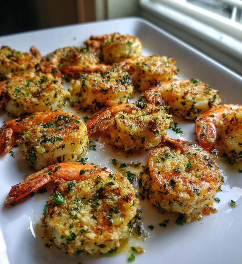 garlic parmesan baked shrimp
