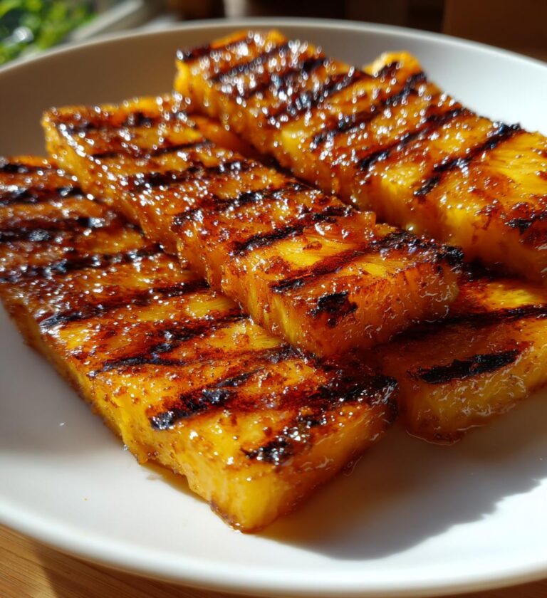 grilled pineapple with caramelized brown sugar