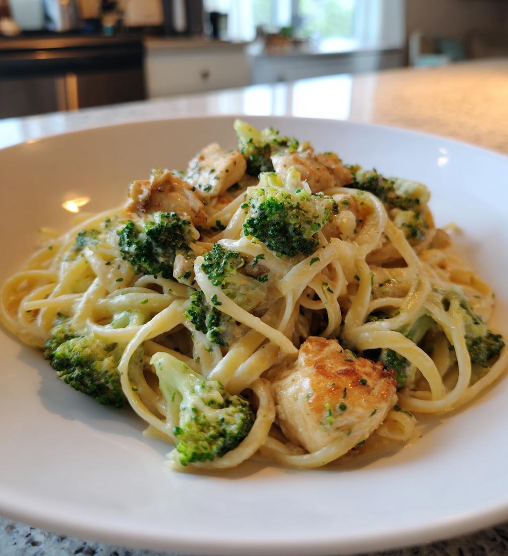 homemade chicken and broccoli pasta