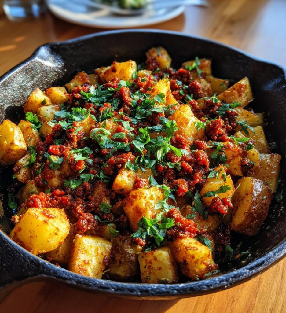 papas con chorizo