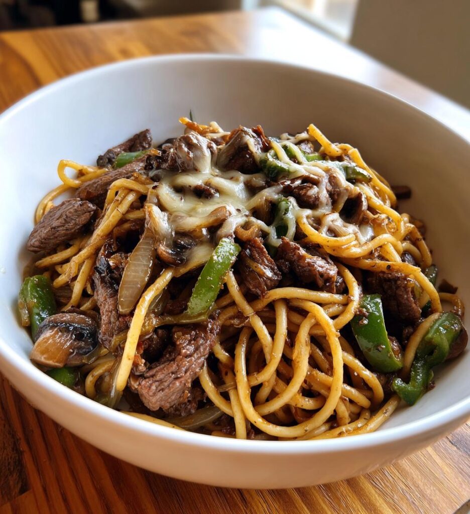 philly cheesesteak pasta