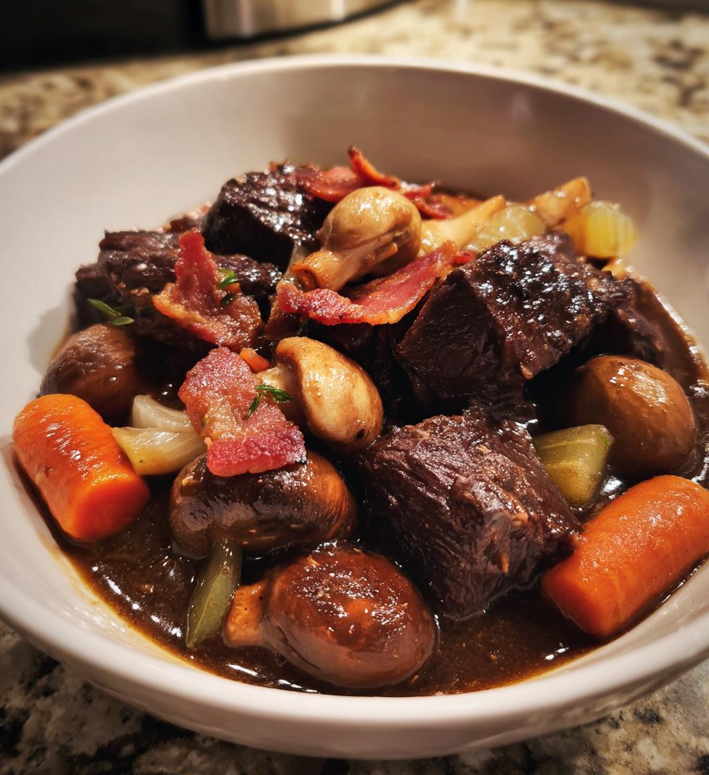 slow cooker beef bourguignon