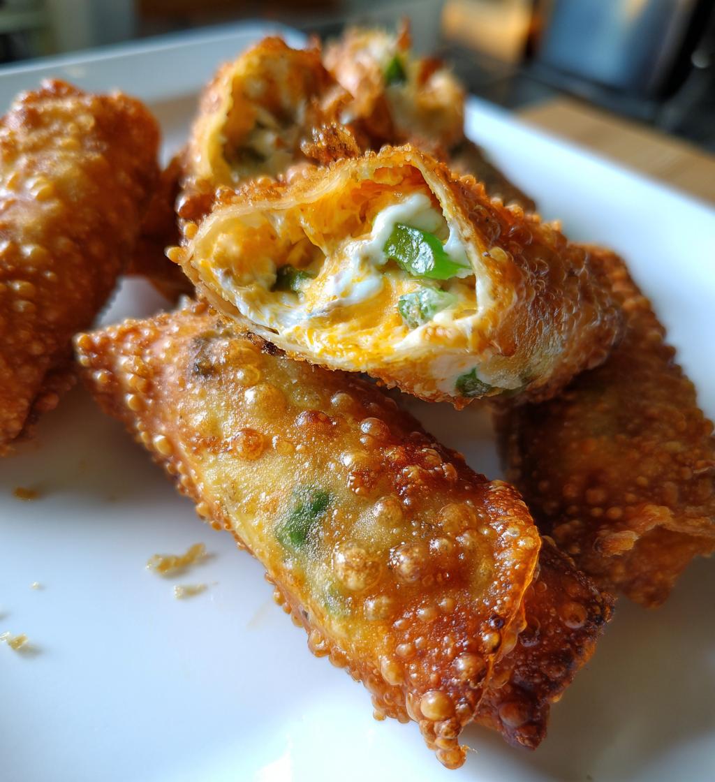 tasty finger food mini jalapeno popper egg rolls