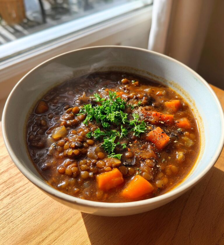 vegan lentil mushroom stew