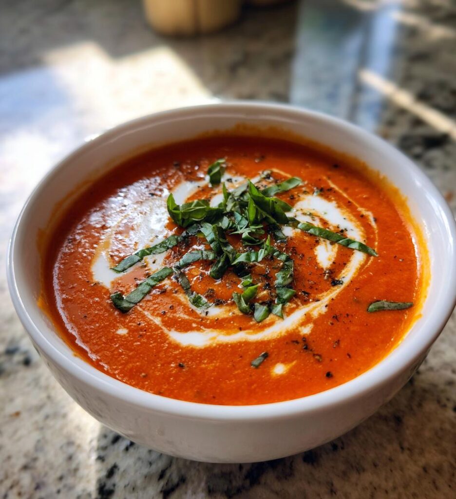Cremige Tomaten-Basilikum Suppe