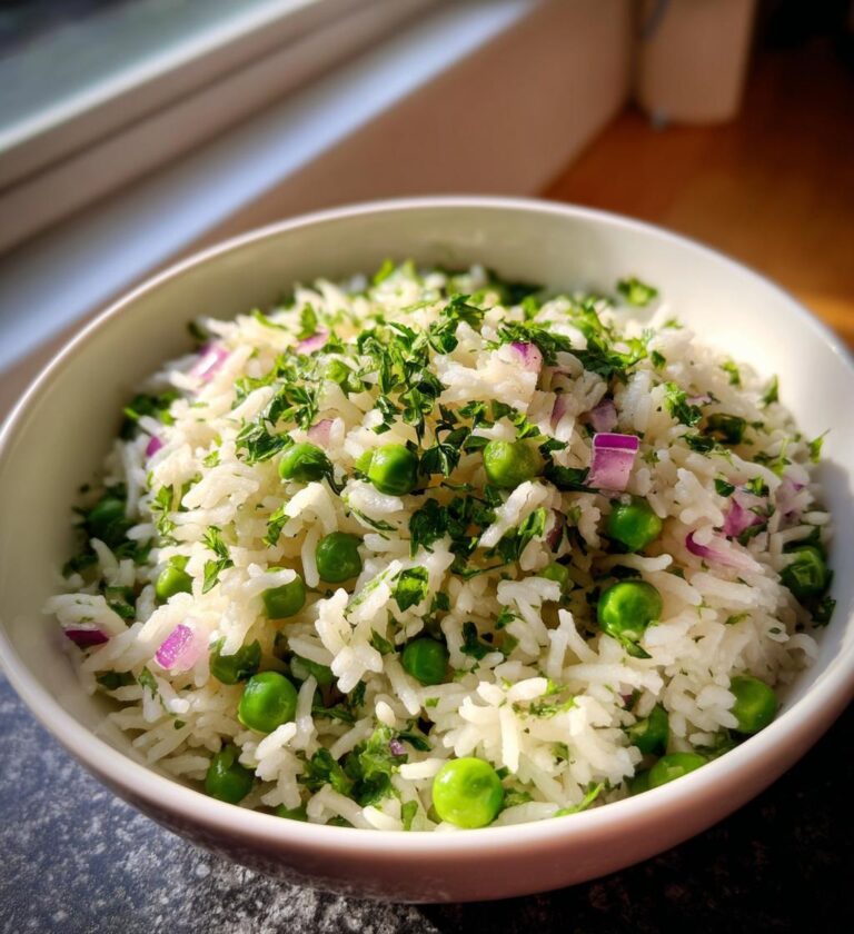Reissalat mit Erbsen