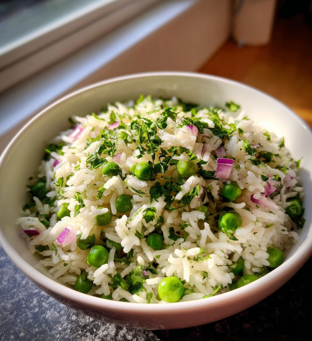 Reissalat mit Erbsen