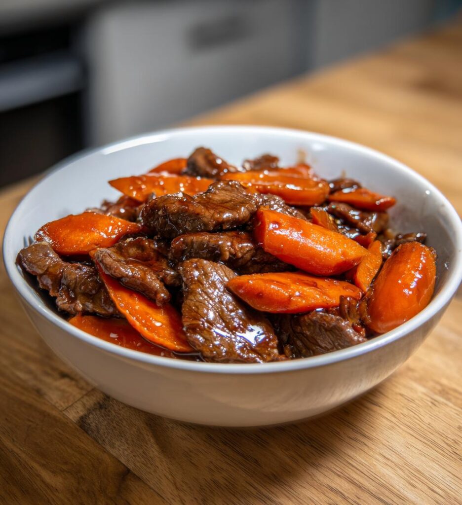 Rindfleisch Pfanne mit Karotten