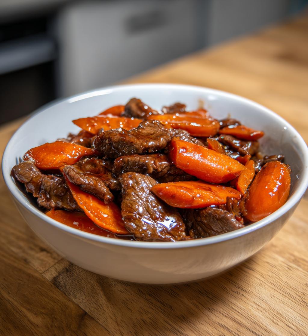 Rindfleisch Pfanne mit Karotten